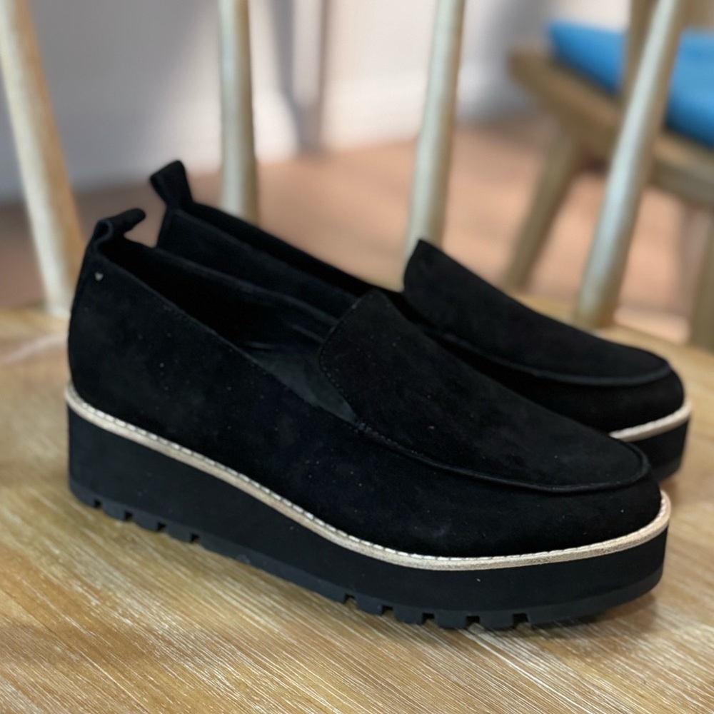 New Eileen Fisher Womens Ells Loafer-BLACK Suede PLATFORM Size 6 - Picture 8 of 10